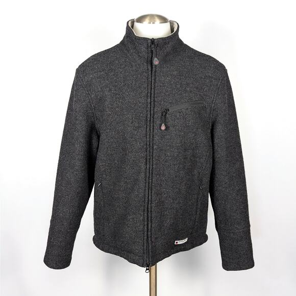 Woolrich Jacket Womens Small 100% Wool Full Zip Dark Gray Onyx Heather Gorpcore - Picture 8 of 14